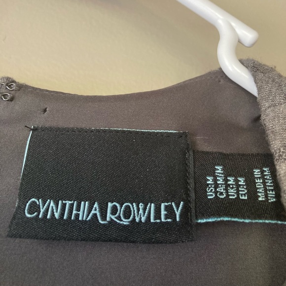 Cynthia Rowley Grey Herringbone Texture Midi Dress M - Picture 7 of 7